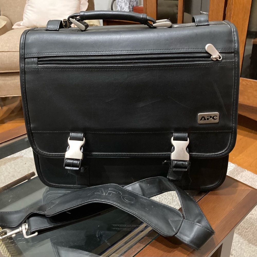 APC | Black Leather Briefcase